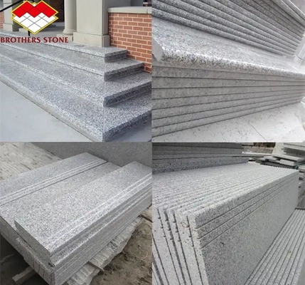 প্রাকৃতিক গ্রানাইট মেঝে পাথর আধুনিক নকশা কাটা আকার সোজা ভাসমান সিঁড়ি