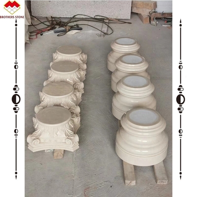 হাত খোদাই বেজ মার্বেল কলাম বাগান জন্য রাজধানী রোমান স্তম্ভ বর্গক্ষেত্র কলাম