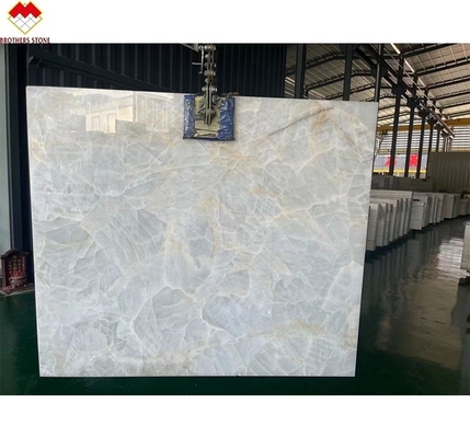 স্বচ্ছ রয়েল হোয়াইট অনিক্স টাইল 0.12% জল শোষণ সঙ্গে বড় স্ল্যাব পাথর ফর্ম