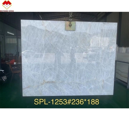 স্বচ্ছ রয়েল হোয়াইট অনিক্স টাইল 0.12% জল শোষণ সঙ্গে বড় স্ল্যাব পাথর ফর্ম