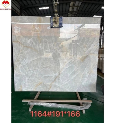 স্বচ্ছ রয়েল হোয়াইট অনিক্স টাইল 0.12% জল শোষণ সঙ্গে বড় স্ল্যাব পাথর ফর্ম