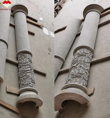আমেরিকান স্টাইল গ্রানাইট মার্বেল কভারিং স্তম্ভ খোদাই ইউনফু বিক্রয় মধ্যে খালি বৃত্তাকার কলাম