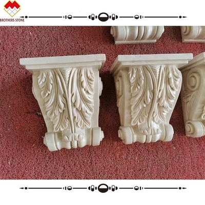 হোটেল বেজ ক্রিম মার্বেল রোমান করিন্থিয়ান রাজধানী পাথর কলাম ব্র্যাকেট কার্ভিং কর্বেলস