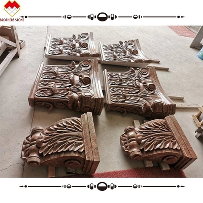 হোটেল বেজ ক্রিম মার্বেল রোমান করিন্থিয়ান রাজধানী পাথর কলাম ব্র্যাকেট কার্ভিং কর্বেলস