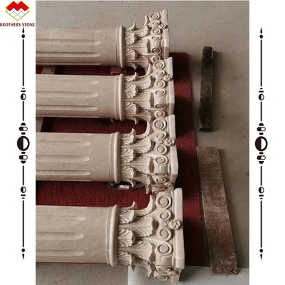 হোটেল সলিড বেজ ক্রিম পাথর রোমান মার্বেল স্তম্ভ ভাস্কর্য নকশা নির্মাণের জন্য