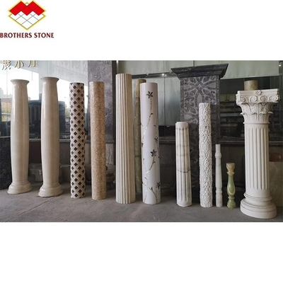 সজ্জা কালি সবুজ সাদা শিরা মার্বেল কলাম স্তম্ভ রোমান খালি 15-30mm বেধ
