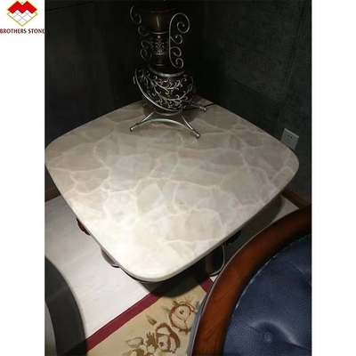 হোটেলগুলিতে ব্যাকলিট ওয়াল প্যানেল টেবিলের জন্য প্রাকৃতিক স্বচ্ছ আইস এজ ওনিক্স মার্বেল স্ল্যাব