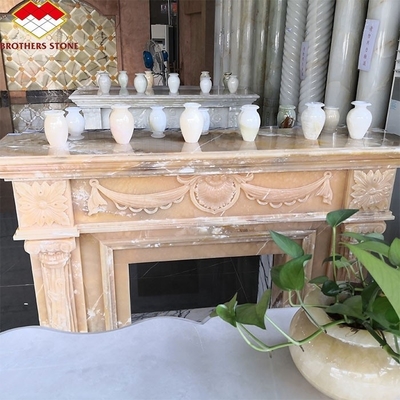 ভিলা লিভিং রুম কামিন চারপাশে আধুনিক ইনডোর মার্বেল পাথর কামিন কাস্টমাইজড