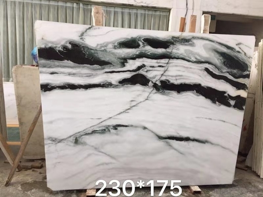 পালিশ 30 মিমি 70 * 26 &quot;রান্নাঘরের জন্য পান্ডা হোয়াইট মার্বেল স্টোন স্ল্যাব
