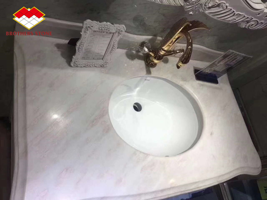 টেবিল শীর্ষ 220 সেমি দৈর্ঘ্যের জন্য গোলাপ রেনবো ব্যাকলিট জ্যাড অনিক্স স্ল্যাব
