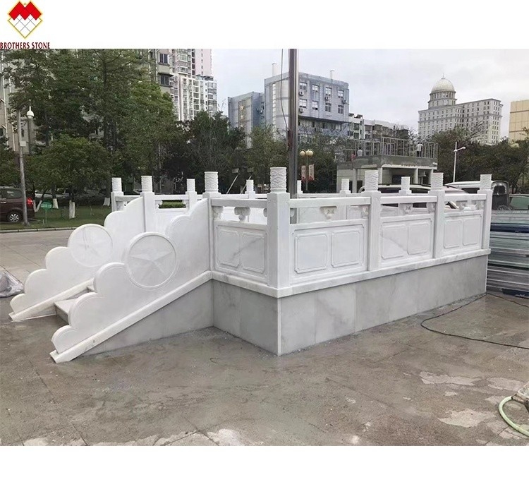 এফওবি/সিএনএফ ডেলিভারি শর্তাবলী হোয়াইট মার্বেল হ্যান্ড্রেল ভ্যান্টিক ব্যালকনি রেলিং ব্যালুস্ট্রেড ভিলার জন্য