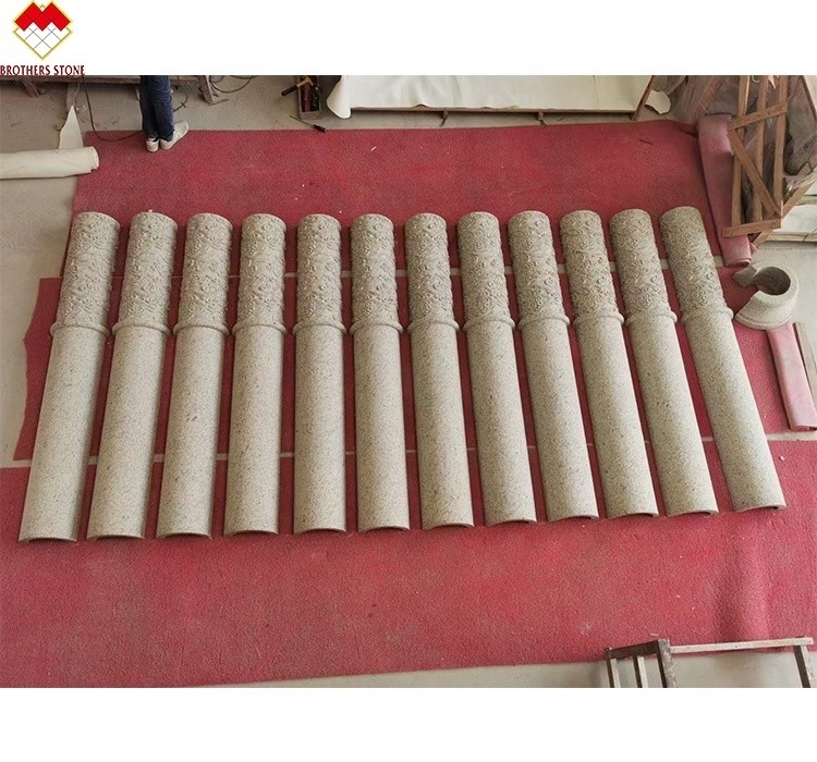 হোটেল সজ্জা মধ্যে বহিরঙ্গন খালি স্তম্ভ নকশা জন্য প্রাকৃতিক পাথর ত্রাণ কলাম